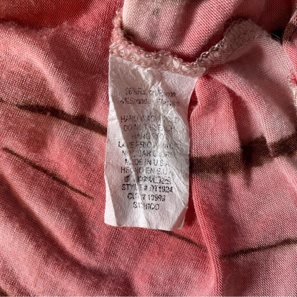 Promesa Tie-Dye Off-The-Shoulder Top - Size S, Pink/White/Brown - Picture 3 of 7